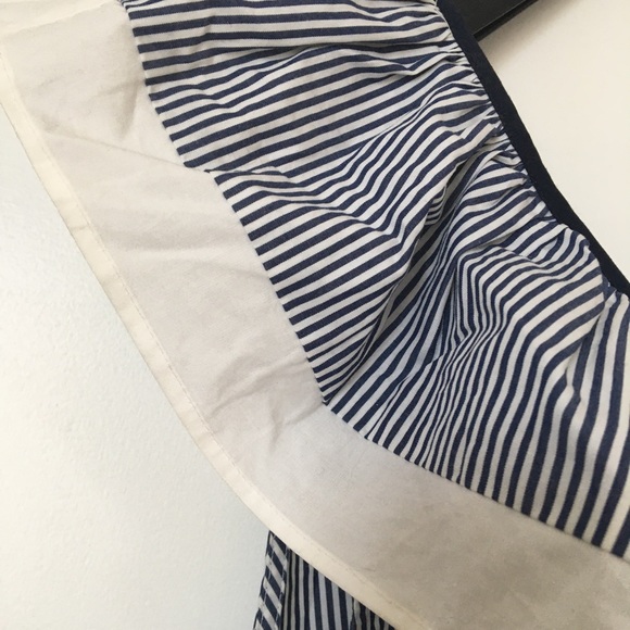 J.Crew Stripe Ruffle One Shoulder Top Sz 10 - Picture 3 of 5